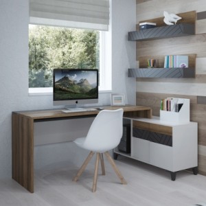 Стол письменный с большой тумбой (мод 3+5) Гринвич