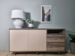 Комодино MODERNO-1800 В-1, Делано серый, Ф-3 Бисквит мат