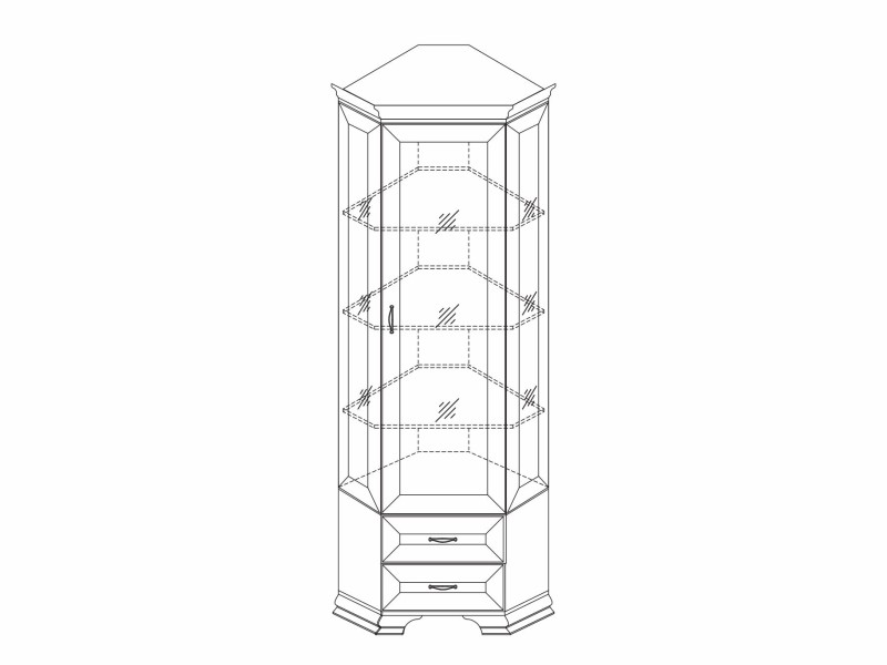 Шкаф-витрина угловой Сиена
