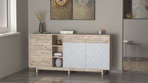 Комодино MODERNO-1800, Сосна Лапландия, Ф-2 Панна-Кота