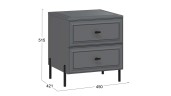 Тумба прикроватная «Пандора» - 414.005.000 Серый графит, Графит матовый