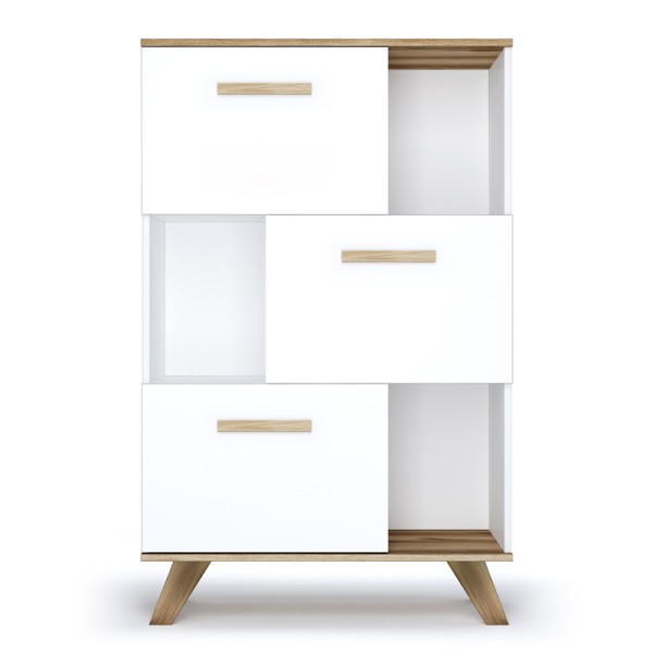 Шкаф низкий с нишами Вега Скандинавия