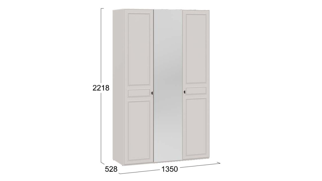 Шкаф комбинированный «Пандора» - 414.003.000 Кашемир, Кашемир сатин